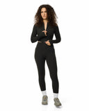 Sheath Cropped Zip Jacket in Black